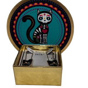 Bella Jack Black Cat Earrings, New in Box